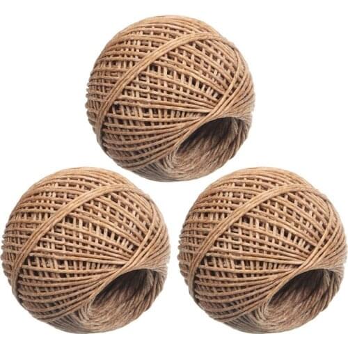 3 Rolls(1mm x 200Ft)Organic Hemp Wick Candle Hemp Wick with Natural Beeswax Coating for Candle Making and Lighting