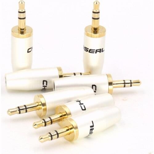 5pcs 3 poles 3.5mm Audio Gold-Plated headphone plug 3.5 RCA Connectors jack Connector plug jack Stereo Headset Dual Track
