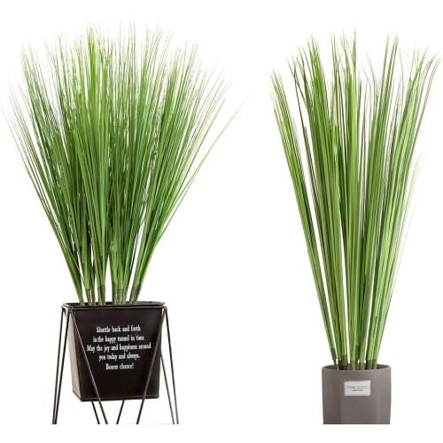 5Pcs/lot Artificial Green Plants PVC Onion Grass Pot Living Room Decoration Plants Fake Grass Garden Decoration Bonsai
