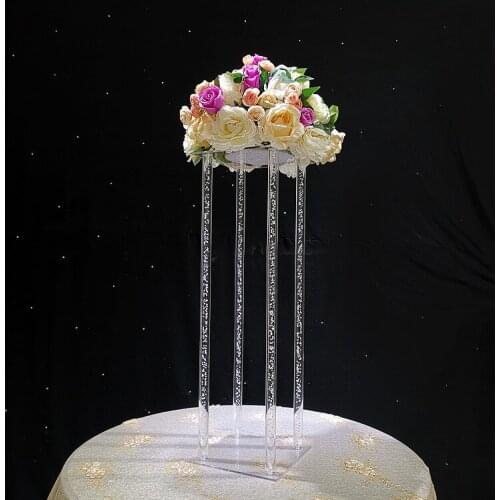 80cm Tall Crystal Table Centerpiece acrylic flower stand Wedding Party Decoration