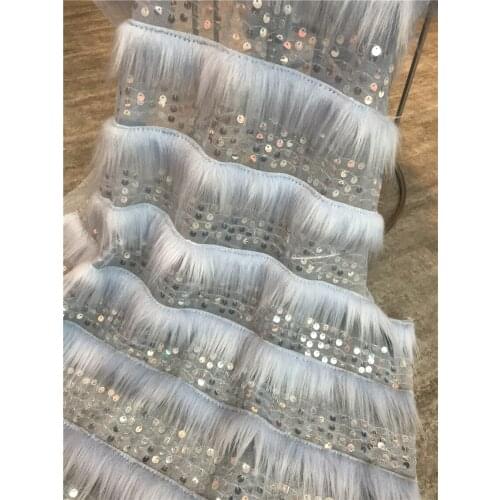 African Lace Fabric High Quality Sequins ZH-2186816 Embroidery Nigerian Mesh Lace French Tulle Material