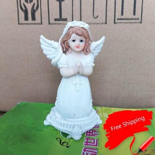 Angel Sculpture Character Statue Catholic Christian Supplies Resin Crafts Holiday Gift Home Garden Decorations Height 11cm