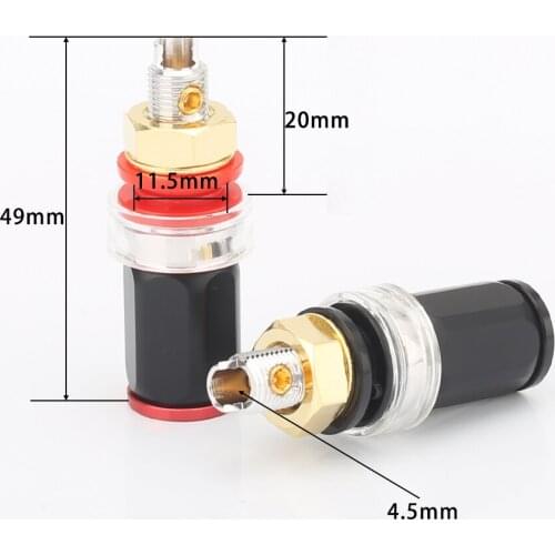 Audiocrast PS002 High Performance Rhodium plated binding post for Amplifier Speaker 4mm Banana plug connector