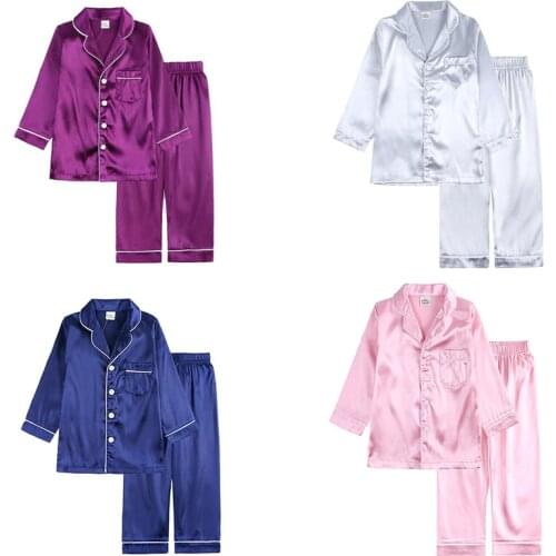 Summer Autumn Childrens Pajamas Suit Summer Baby Air Conditioning Suit Cardigan T-shirt+Pants Baby Boys Girls Clothing Sets