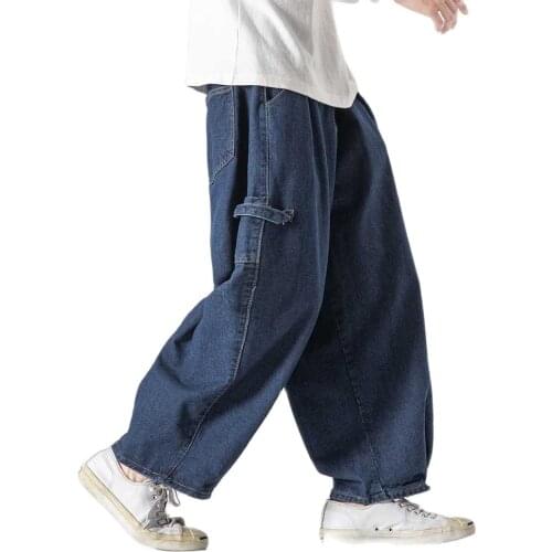 New Fashion Hiphop Harem Jeans Men Casual Denim Pants Straigth Loose Baggy Trousers Cargo Pants Streetwear Jeans Male Clothing