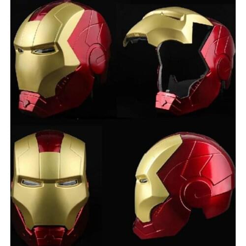 Marvel Avengers Hero Iron Man 1:1 Helmet Action Figure Toy Unisex Cosplay Eyes With Light Model Props Can Open Mask Gift Toy