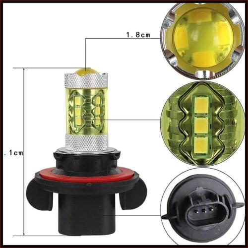 H13 16smd High Power Front Fog Light 80w Car Led Bright Yellow Tube Fog Light Bulb Headlight Car Accessories