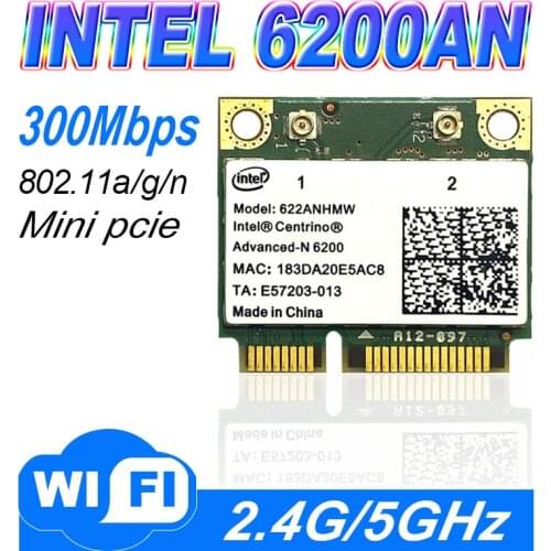 Intel Advanced-N 6200 INTEL6200 6200AN INTEL 6200 Wireless-N Wifi 802.11a/g/n 300M Half MINI PCI-e Wlan card