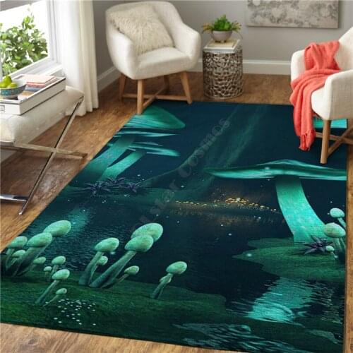 Mushroom 3D Printed Carpet Mat for Living Room Doormat Flannel Print Bedroom Non-slip Floor Rug Style-3
