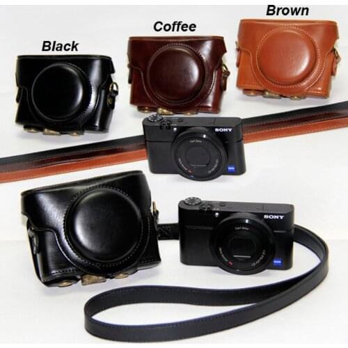 Leather Camera Case Bag Grip Strap for Sony DSC-RX100 Mark II III IV V VI VII M2 M3 M4 M5 M6 M7