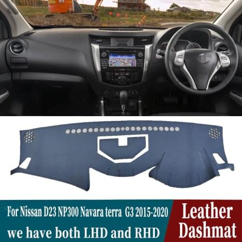 For Nissan D23 NP300 Navara terra G3 2015-2020 Leather Dashmat Dashboard Cover Pad Dash Mat Carpet Car-Styling accessories