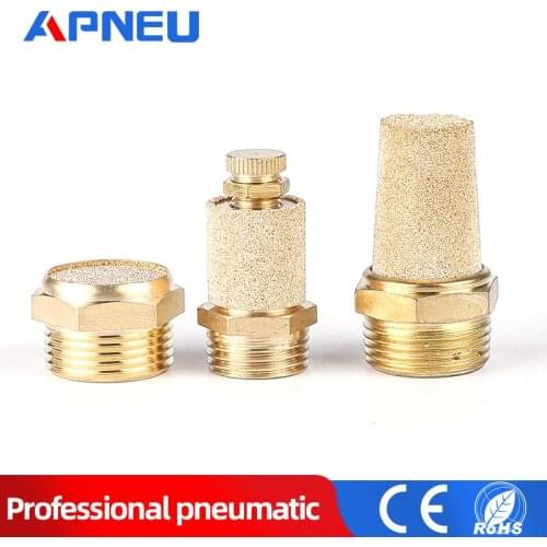 Brass Pneumatic Muffler Silencer Filter 1/8 1/4 3/8 1/2"PT Noise absorption Exhaust Muffler Connector