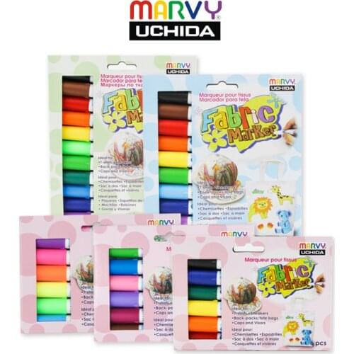 Marvy Fabric Pen 6A/6B/10A/12A/30A Colores Markers Pens Non-Toxic DIY Graffiti Painting Clothing Markers Pen