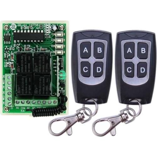 DC 12V 4CH 1CH Independent Relay Wireless Remote Light Switch 2CH Momentary + 2CH Toggle Switch 315MHZ / 433MHZ
