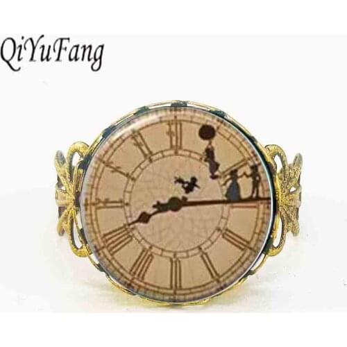 New Glass Cabochon Dome Jewelry Peter Pan bracelet Peter Pan ring Glass Art Picture Ring