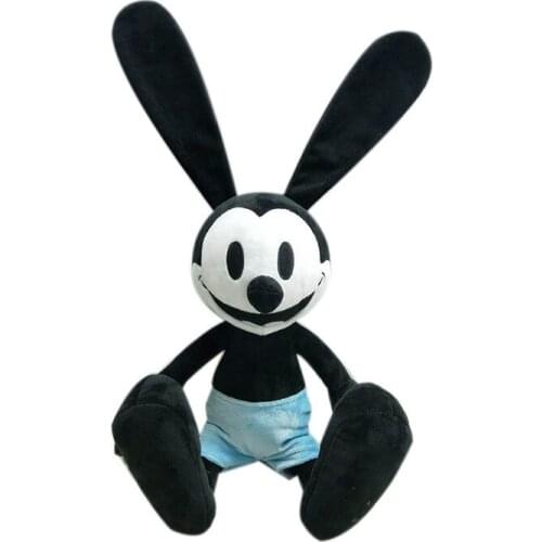 Lucky Rabbits Plush toy Stuffed Black and White Bunny Doll toys Anime Figure Game Dolls for Children Birthday gift for Boy