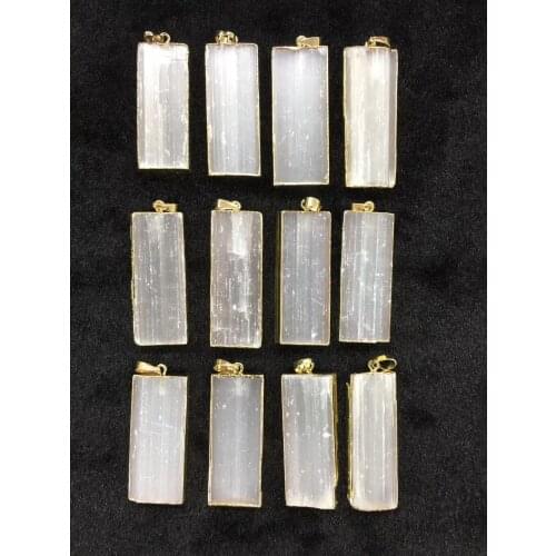 Wholesale 10pcs/Pack Natural Mulit Color Quartz Agates Bead Pendant,17x60mm Square Tubes Pendant for Jewelry Necklace DIY