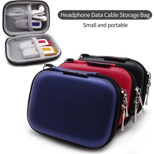 Portable Earphone Carry Case Digital Accessories Storage Bag for SD TF Card Headphone Earbuds iPod Flash Drive Charger Cable box
