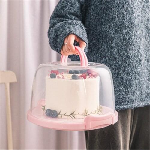 Cake Box Portable Handheld Cake Package Food Storage Case Fresh Keeping Container with Lid Toast Cake Box Baking Supplies