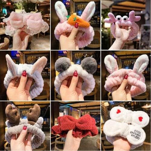 Japan Korea ins wash your face and hair with womens makeup mask hairband cute fashion headdress female students adult headgear