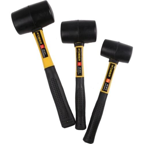 1PC Professional Mallet Rubber Hammer 300G/500G/750G Ceramic Tile Installation Percussion Hammer With Fiberglass Handle