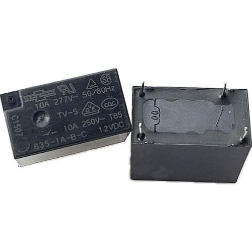 HOT NEW 5V 12V 24V relay 835-1A-B-C 835 1A B C 8351ABC 5VDC DC5V 5V 12VDC DC12V 12V 24VDC DC24V 24V 10A 4PIN 5PCS