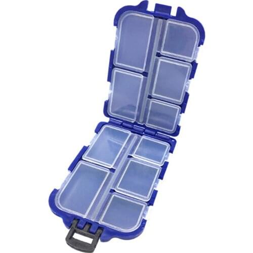 Fishing Lure Case Portable 10 Compartments Double Sided Fish Bait Storage Box Fishing Tool Lure Box Case Holder