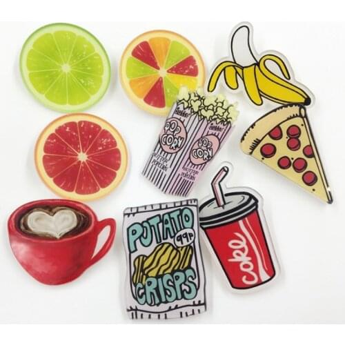 Kawaii Animal Fruit Badges Cute Acrylic Badges Pins For Clothes/Bag/Shoe Badge Decoration Backpack Pin Button Acrylic Brooch