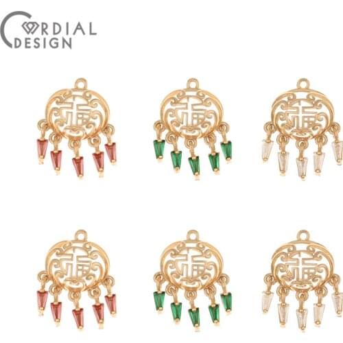 Cordial Design 50Pcs 14*19MM Jewelry Accessories/Hand Made/DIY Pendant/Earrings Making/Jewelry Findings & Components/CZ Charms