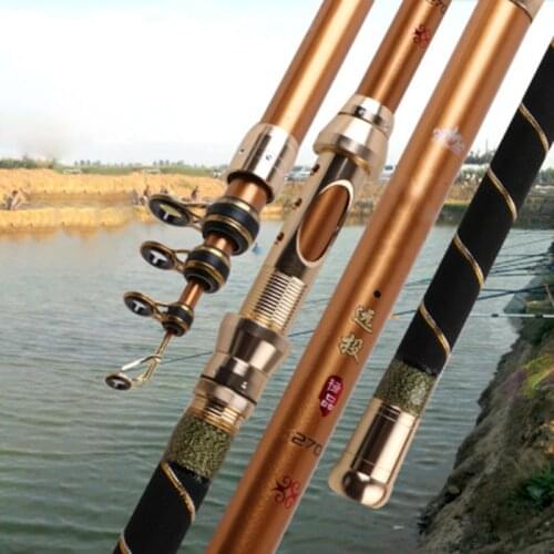 Carbon Fiber Wrap Banding Long Handle Fishing Rod 2.1m 2.4m 2.7m 3.0m 3.6m Long Throwing Telescopic Sea Rod Hard