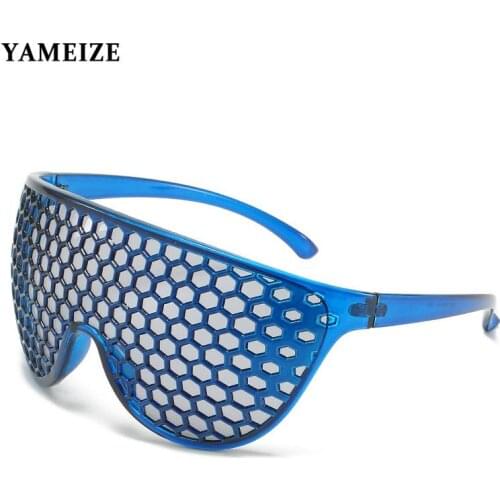 Vintage Funny Sunglasses Men Women One Piece Oversized Sun Glasses Ladies Fashion Porous Hollow Eyewear Party Sunglasses Oculos