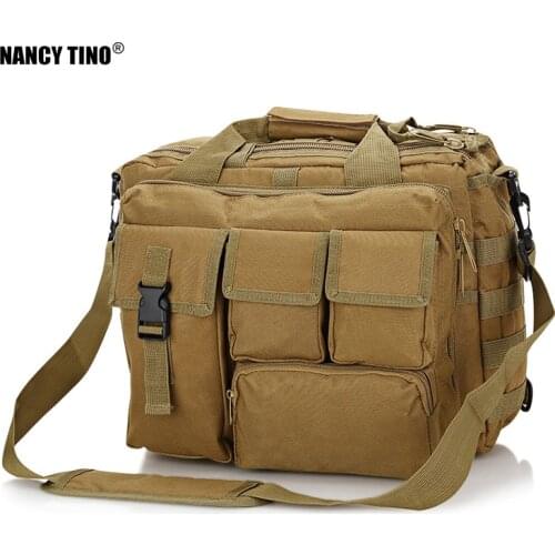 NANCY TINO Military Backpack Tactical Nylon Messenger Shoulder Bag Laptop Handbag Briefcase Outdoor Multifunction Climbing Bag