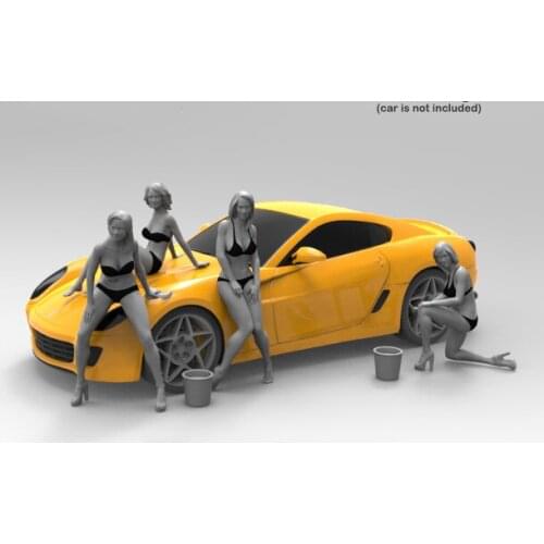1/35 Assembly Resin Figure Car Wash Girl (not include car)