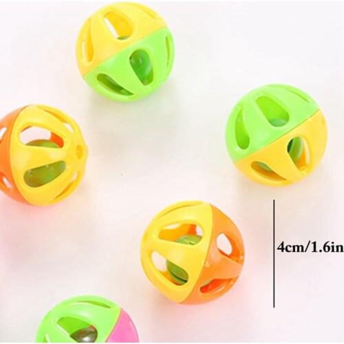 5PCS Random Color Cat Bell Ball Toy Funny Hollow Out Ball Plastic Cat Chase Toy Cat Interactive Ball Toy Cat Toys Legendog