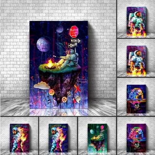 Astronaut Space Dreaming Star Spacecraft Canvas Wall Art Prints Nordic Style Wall Picture Living Room Home Decor