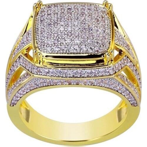 BAOSHINA Business Style Geometry Zircon Crystal Ring for Men Party Wedding Male Rings Jewelry Hand Accessories Whole Sale