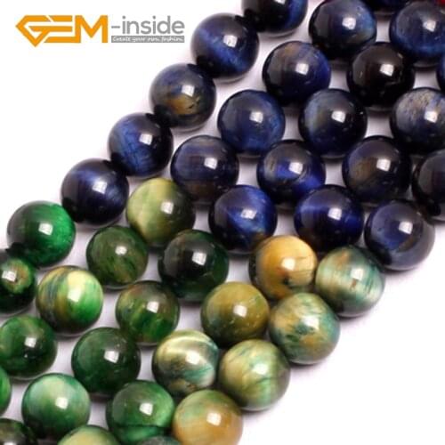 Mixed Color Tiger Eye Stone Beads: 6mm to 12mm Natural Stone Beads Loose Beads For Jewelry Making Strand 15 inches wholesale