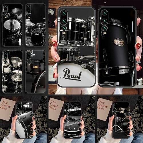 Musical Instrument Drum Phone case For Huawei P Mate P10 P20 P30 P40 10 20 Smart Z Pro Lite 2019 black fashion bumper art funda