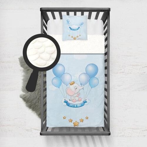 Kids Minky Blanket Super Soft and Warm Baby Blankets Children for Couch and Bed Light Blue Cute Elephant Model 217