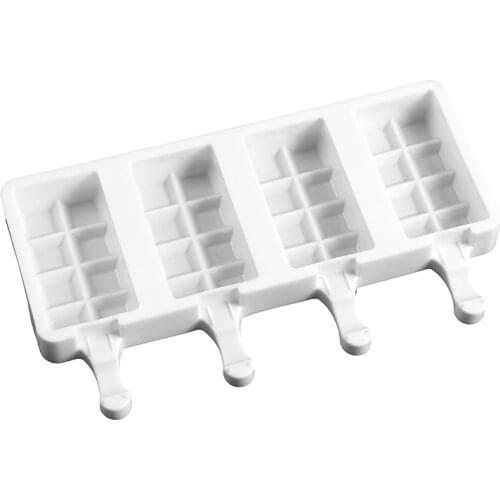 Silicone Ice Cream Molds 4 Cell Ice Cube Tray Food Safe Popsicle Maker DIY Homemade Freezer Ice Lolly Mould Home Ice Cream tools