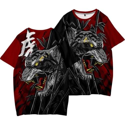 New Summer Mens 2021 Fashion T Shirt Hip Hop Short Sleeve T Shirt Casual Mens Tiger Print Streetwear Top Oversized 6XL