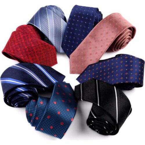 GUSLESON New Design 6cm Slim Tie For Mens Solid Stripe Printing Necktie Man Formal Business Wedding Dress Accessory Gift Ties