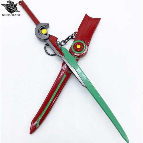 LOL Oddysey Skin Yasuo Sword Metal Model The Unforgiven Sworman Mini Katana Alloy Replica Game Collection Swordkeychain