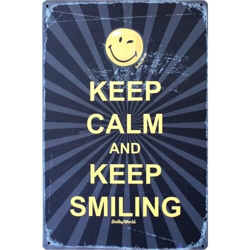 [ Mike86 ] KEEP CALM AND KEEP SIMLING 2014 New Metal Painting Wall Room Decoration Retro Bar Sign 20*30 CM Mix Items B-231