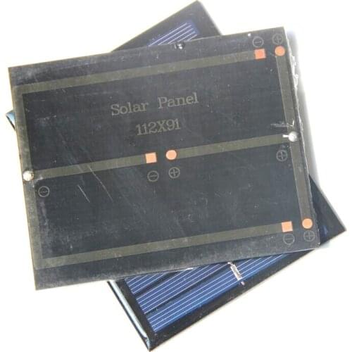 Mini 1.5W 6V Solar Cell Polycrystalline Solar Panel Solar Module DIY Solar Charger 112*91mm 5pcs/lot Free Shipping