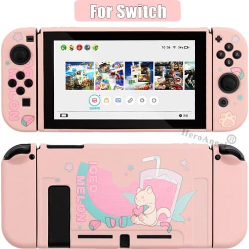 Cute For NintendoSwitch NS Console Watermelon Cat Cartoon Protective Soft Case Shell for Nintendo Switch Cover Game Accessories