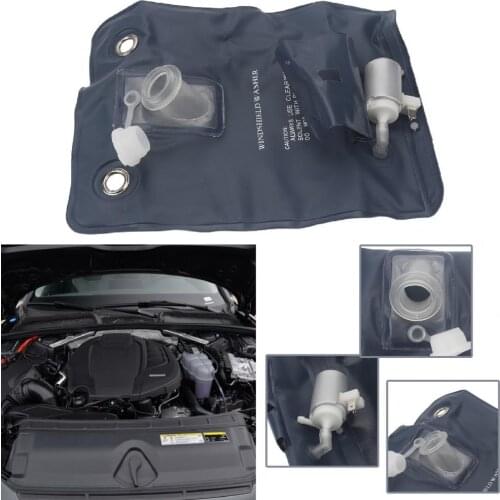 Black 12V/1L Windshield Washer Pump Set 151286776374 ABS Windshield Washer Bag Kit Professional for Classics Vehicles