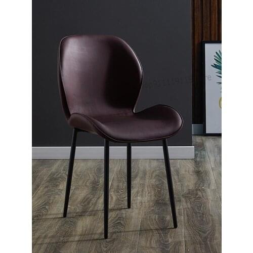 Nordic Dining Chair Modern Simple Dining Room Chair Back Leather Chair Household Luxury Leisure Chair Coffee Shop Negotiation St