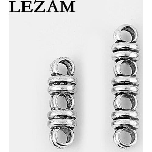 New Hot 10pcs Antique Tone 3/4 Holes Separator Spacer Beads For 3mm Round Cords Jewelry Findings Making