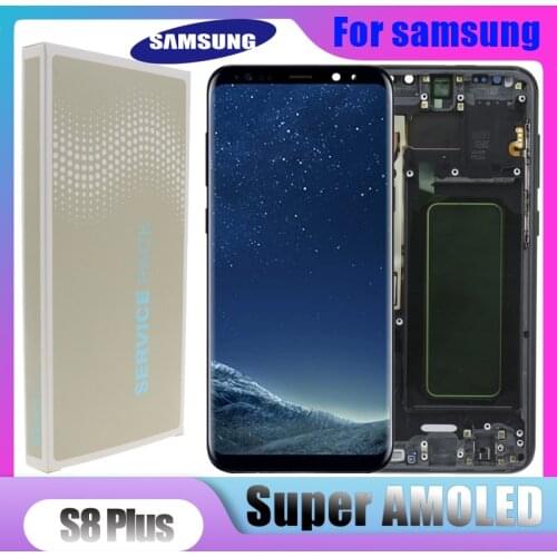 Original S8 plus Display Screen for SAMSUNG Galaxy S8 PLUS Screen Replacement LCD Touch Digitizer Assembly G955 G955F with frame